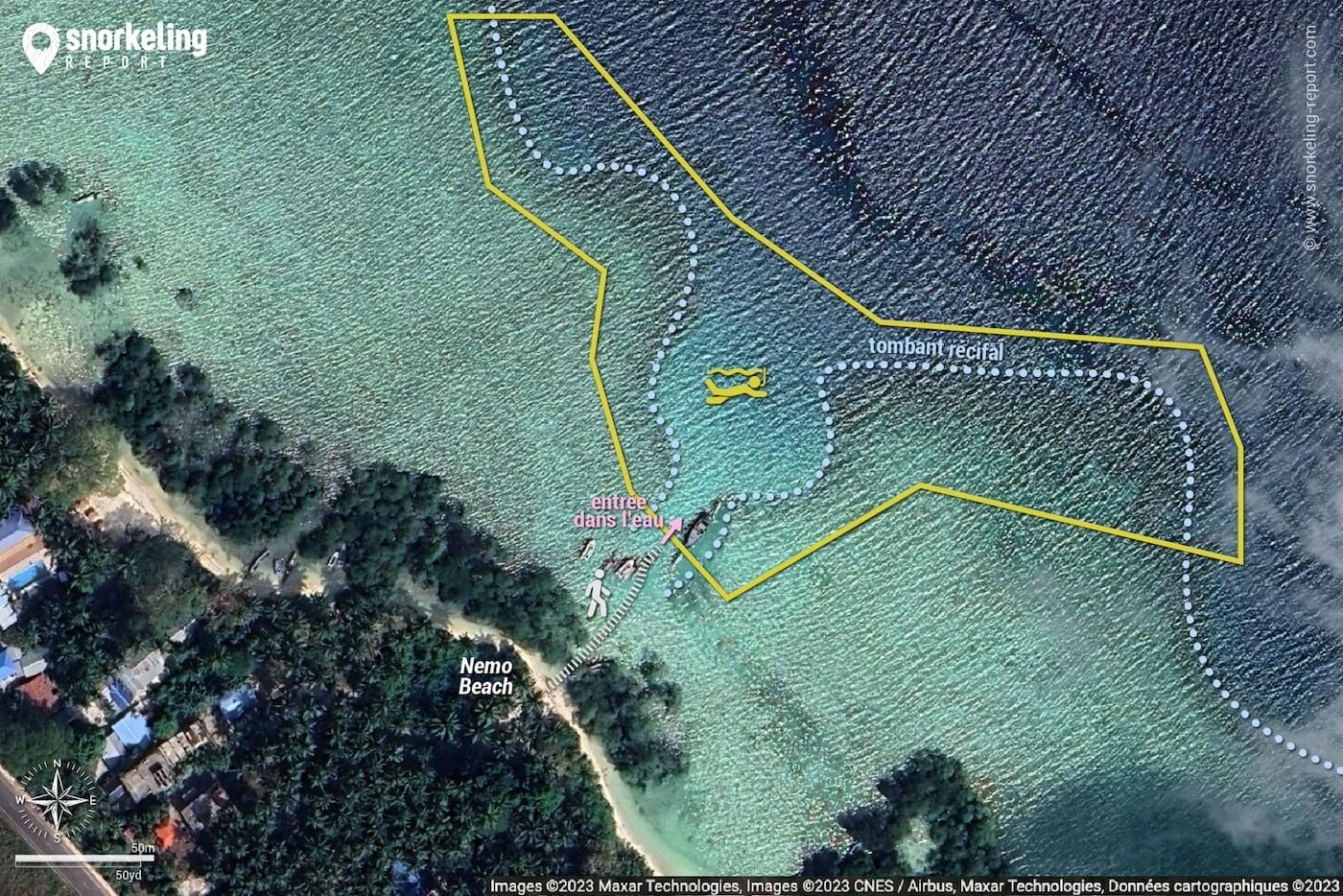 Carte snorkeling à Nemo Beach, Havelock Island