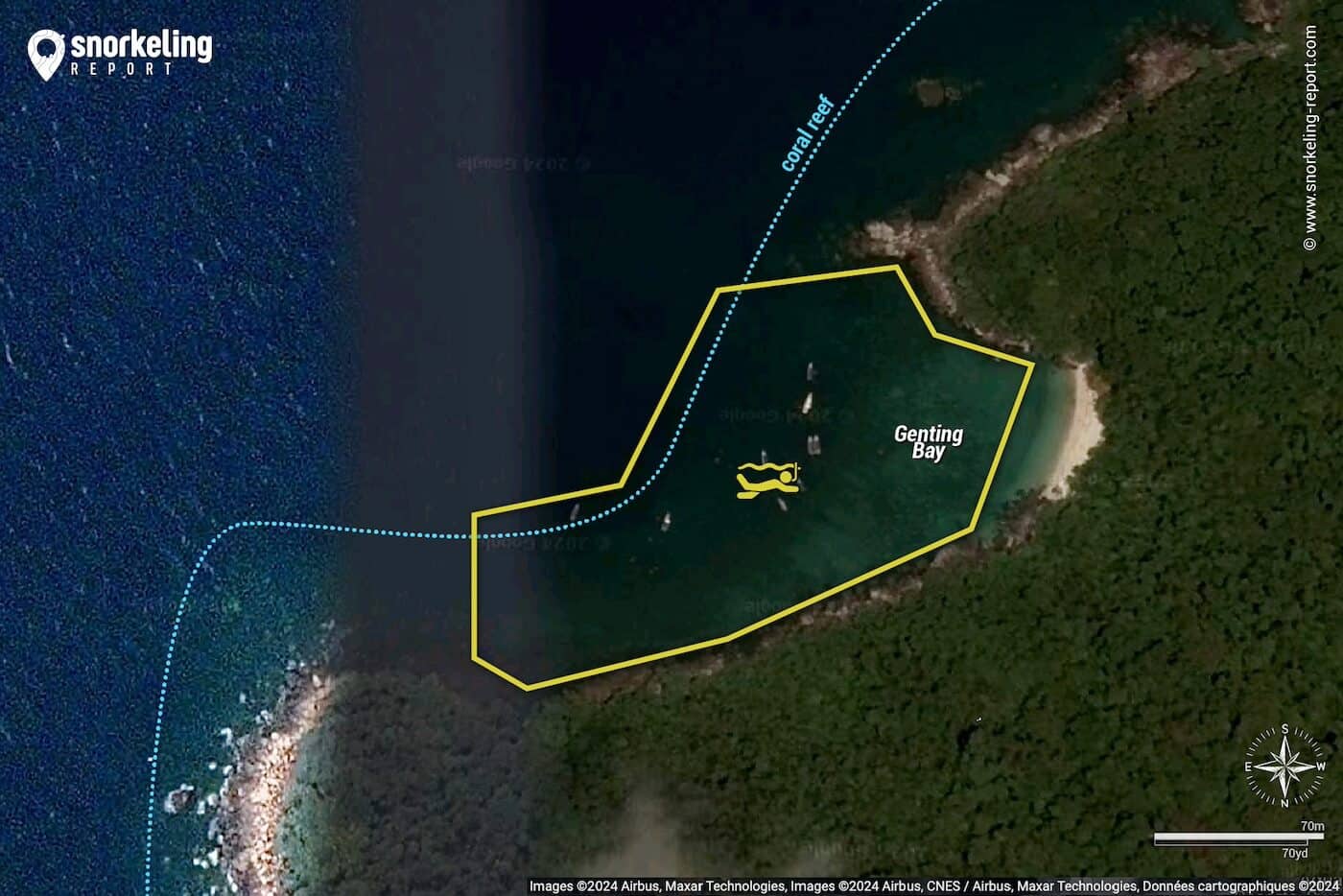 Genting Point snorkeling map