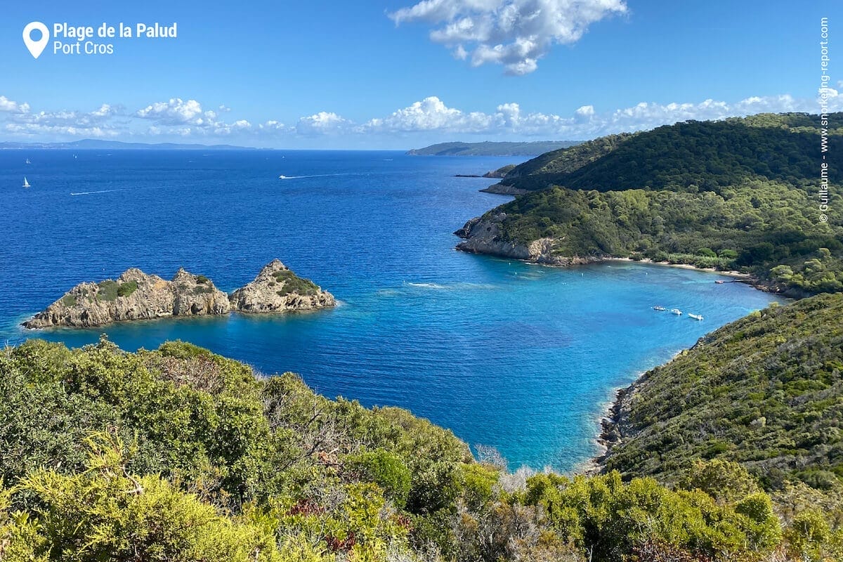 View over Plage de la Palud, Port Cros