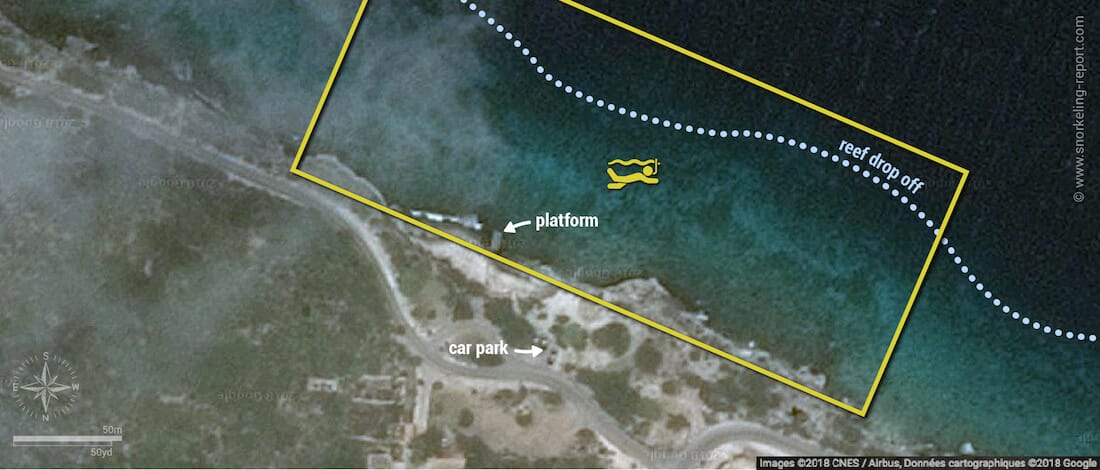 Karpata snorkeling map, Bonaire