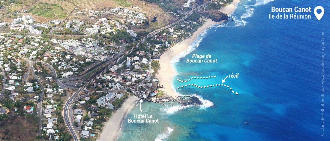 Vue aérienne de Boucan Canot, La Réunion