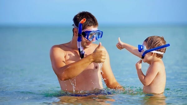 Débutant snorkeling
