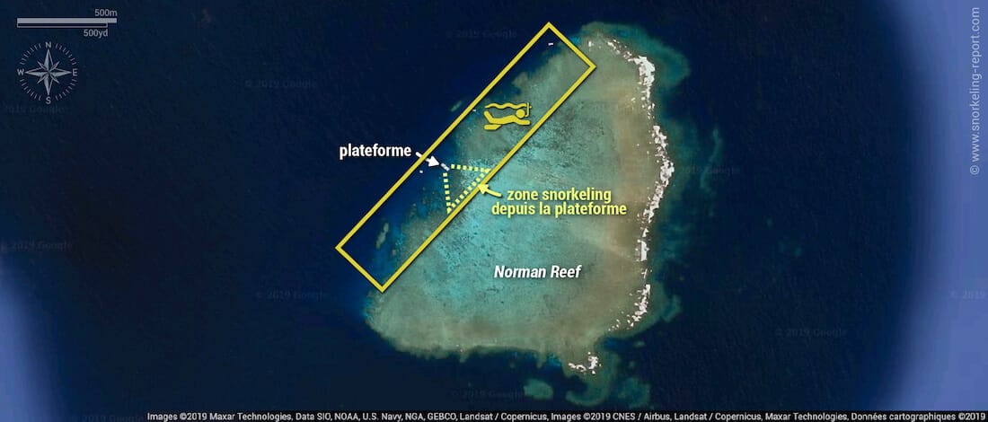 Carte snorkeling à Norman Reef
