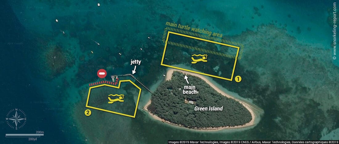 Green Island snorkeling map