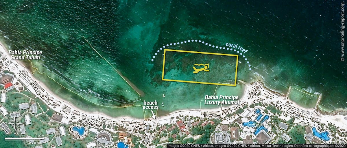 Bahia Principe Akumal snorkeling map