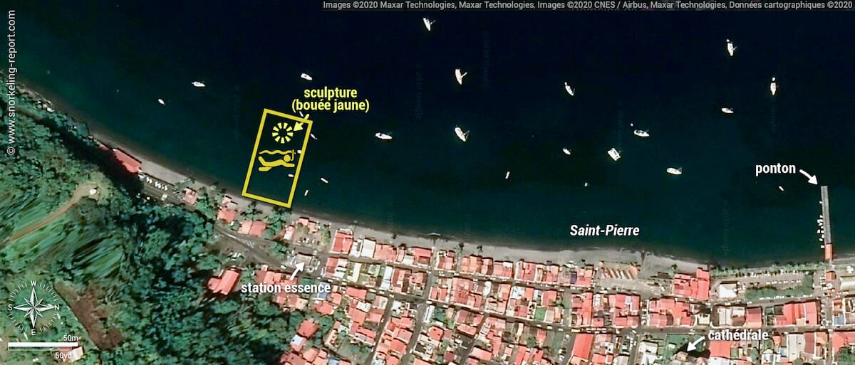 Carte snorkeling à Manman Dlo, Saint-Pierre