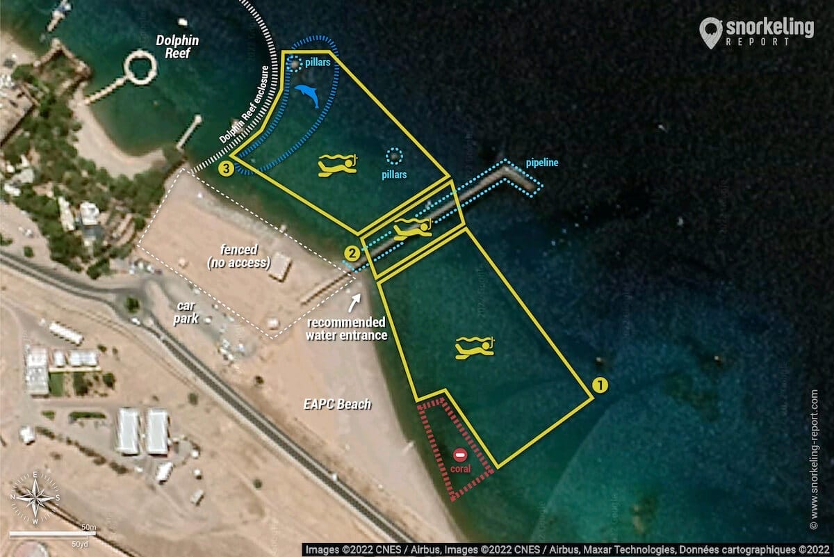 EAPC Beach snorkeling map, Eilat