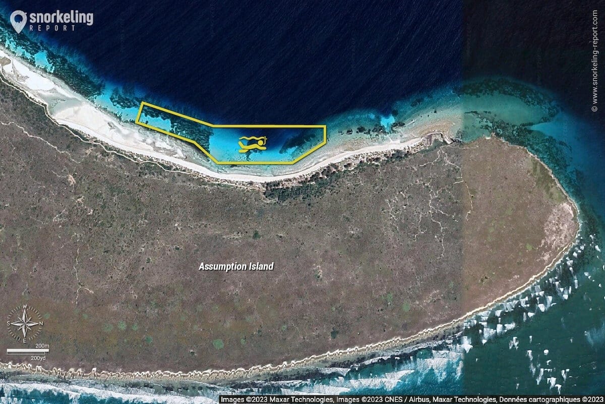 Assumption Island snorkeling map