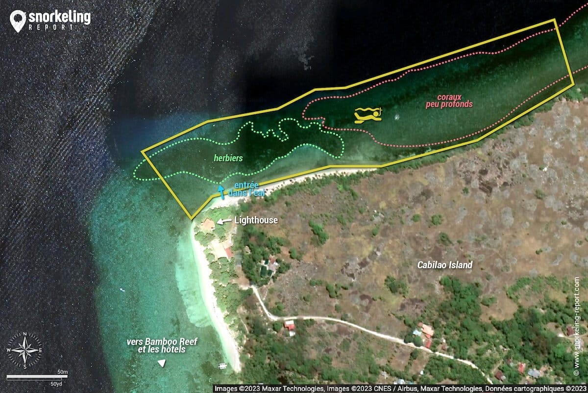 Carte snorkeling à Cabilao Lighthouse